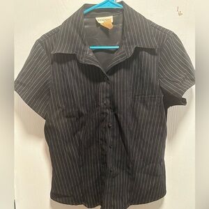 Wrapper Black Pinstripe Casual Shirt